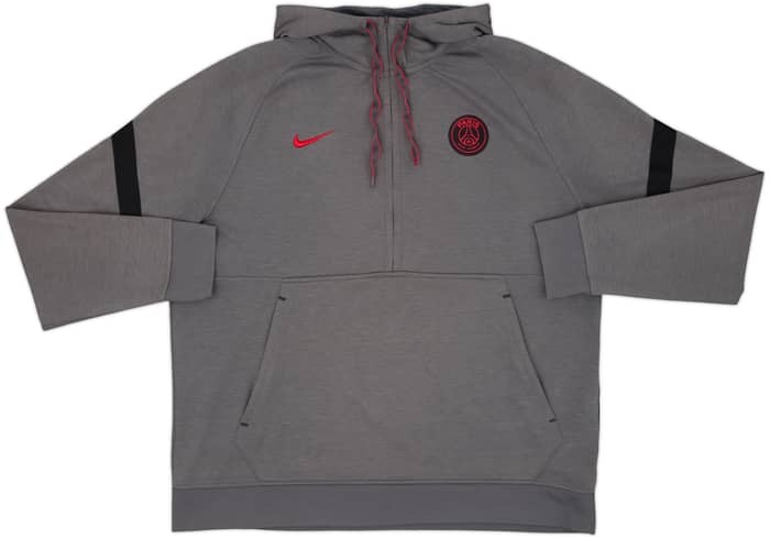 2021-22 Paris Saint-Germain Nike 1/4 Zip Hooded Top - 8/10 - (XL)