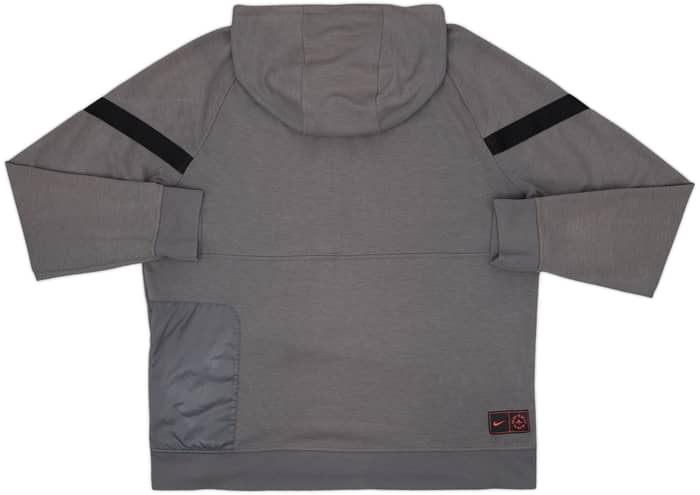 2021-22 Paris Saint-Germain Nike 1/4 Zip Hooded Top - 8/10 - (XL)