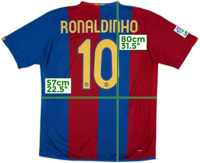 2006-07 Barcelona Home Shirt Ronaldinho #10 - 8/10 - (L)