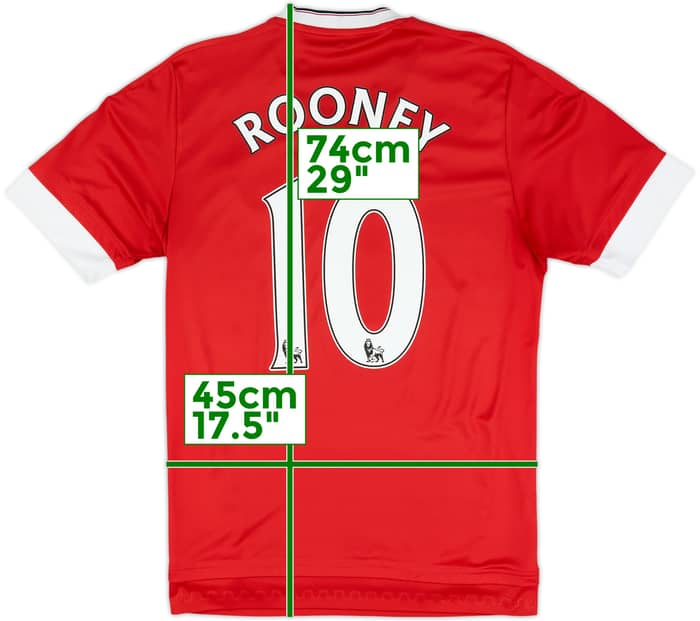 2015-16 Manchester United Home Shirt Rooney #10 - 6/10 - (S)