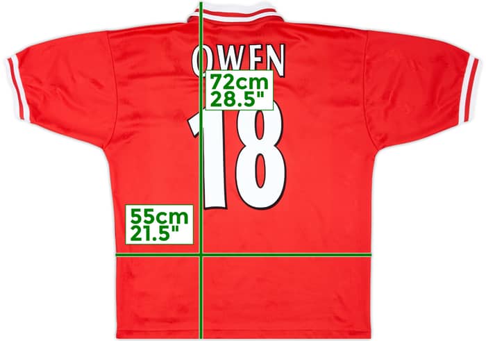 1996-98 Liverpool Home Shirt Owen #18 - 7/10 - (L)