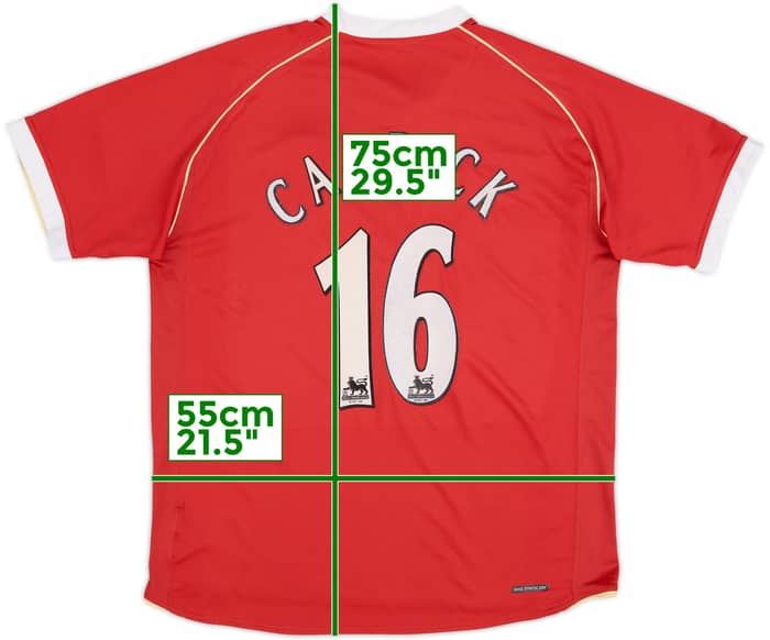 2006-07 Manchester United Home Shirt Carrick #16 - 6/10 - (L)