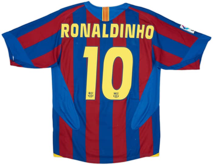 2005-06 Barcelona Home Shirt Ronaldinho #10 - 8/10 - (M)