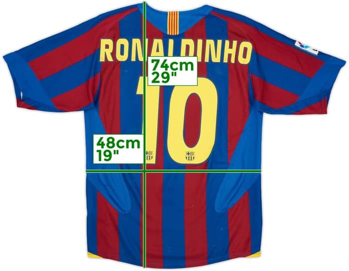2005-06 Barcelona Home Shirt Ronaldinho #10 - 8/10 - (M)