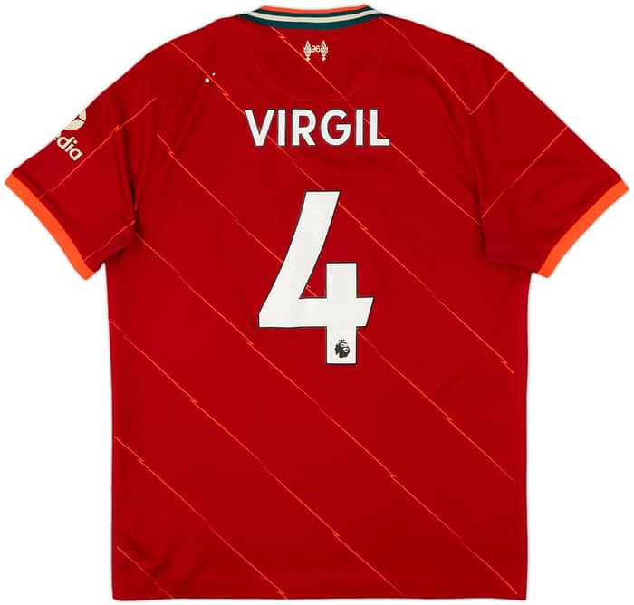 2021-22 Liverpool Home Shirt Virgil #4 - 6/10 - (L)