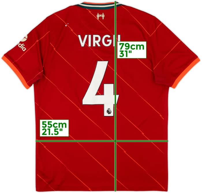 2021-22 Liverpool Home Shirt Virgil #4 - 6/10 - (L)