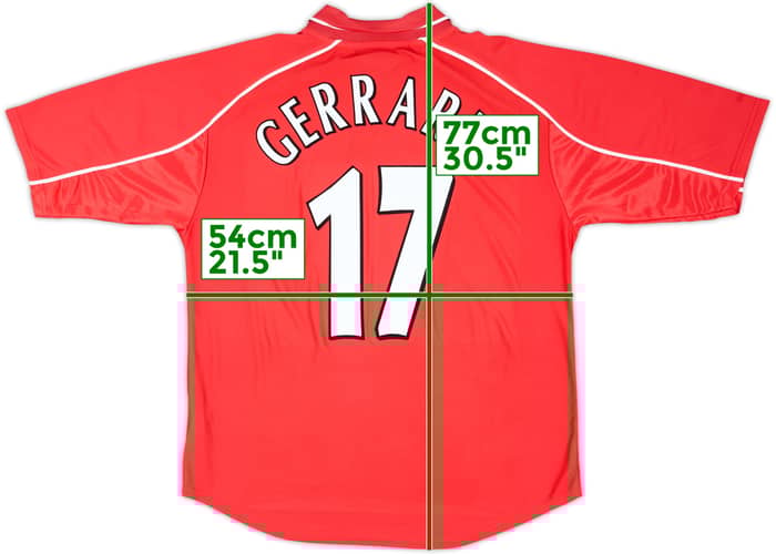 2000-02 Liverpool Home Shirt Gerrard #17 - 6/10 - (L)