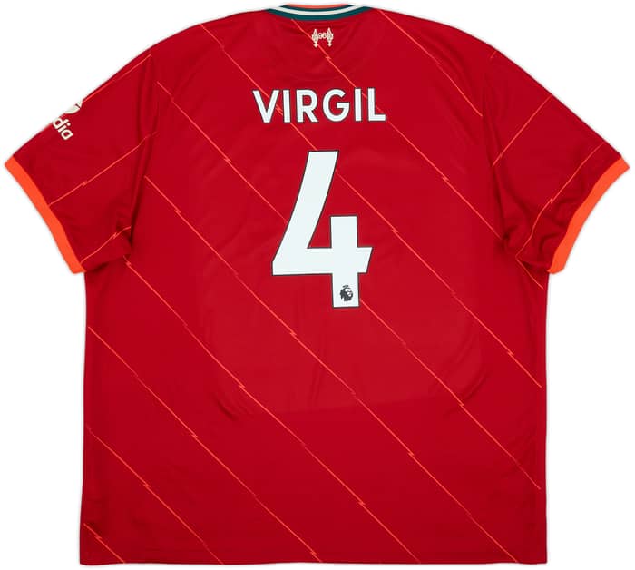 2021-22 Liverpool Home Shirt Virgil #4 - 8/10 - (3XL)