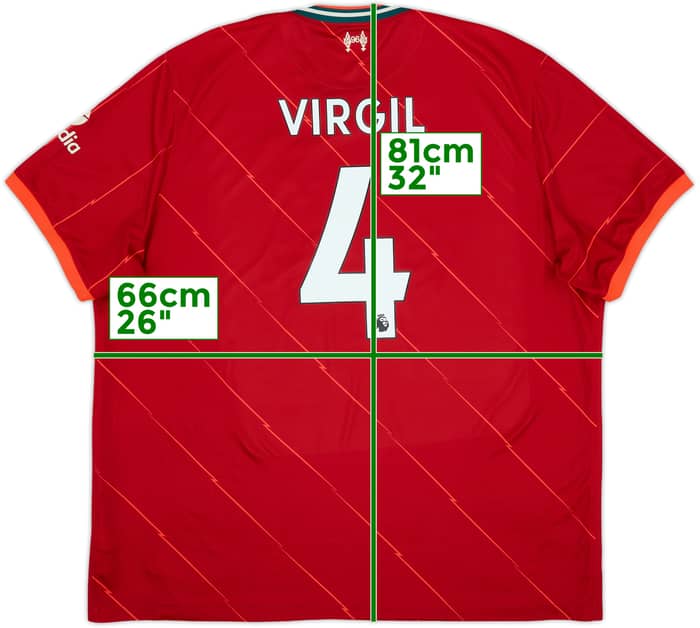 2021-22 Liverpool Home Shirt Virgil #4 - 8/10 - (3XL)