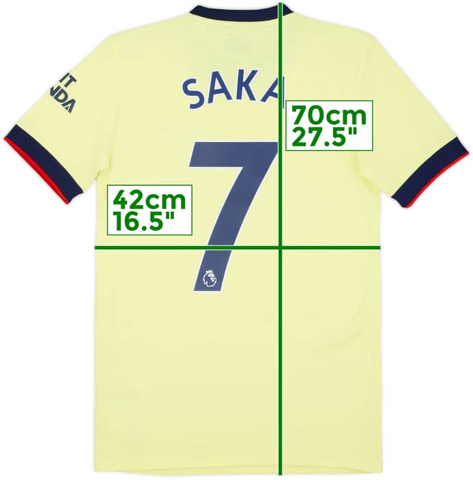 2021-22 Arsenal Away Shirt Saka #7 - 9/10 - (XS)