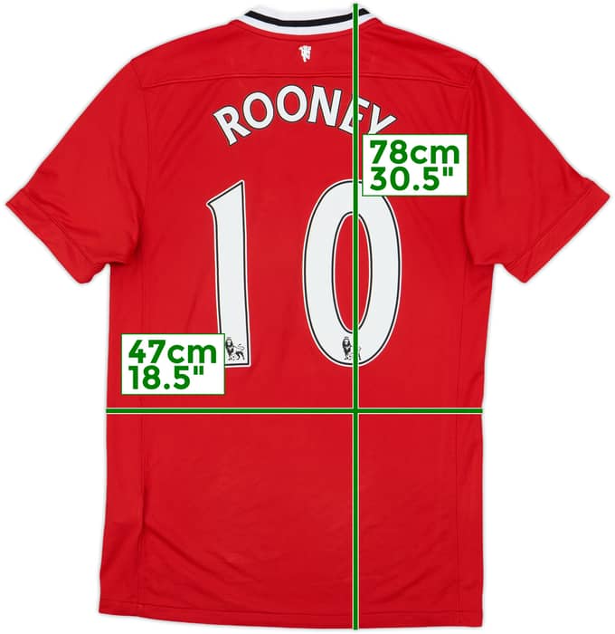 2011-12 Manchester United Home Shirt Rooney #10 - 8/10 - (M)