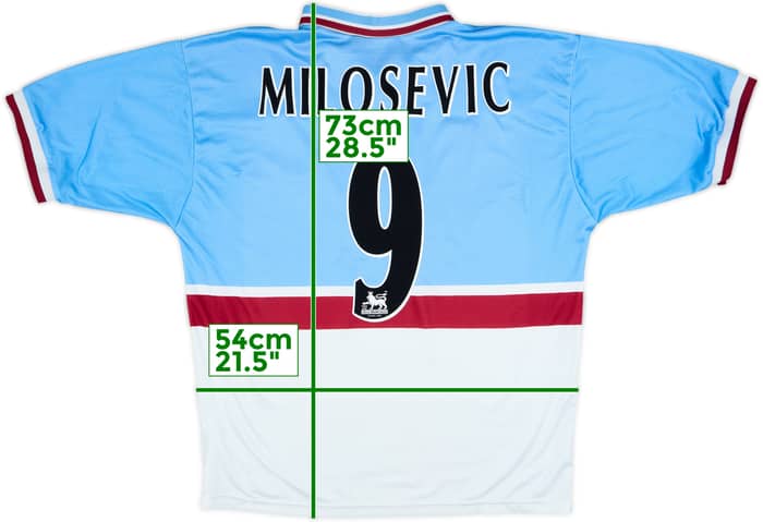 1997-98 Aston Villa Away Shirt Milosevic #9 - 5/10 - (L)