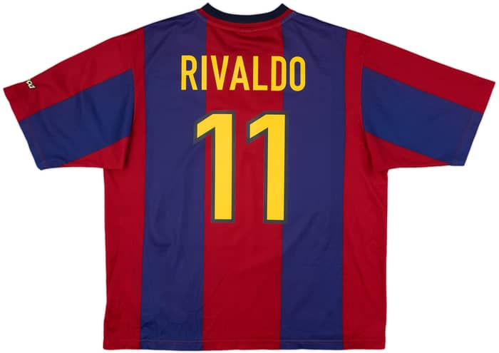 1998-00 Barcelona Basic Home Shirt Rivaldo #11 - 9/10 - (XL)