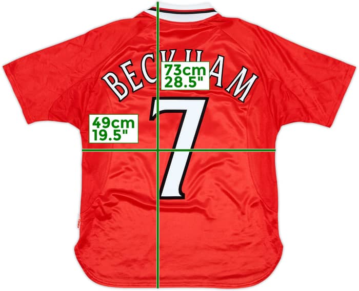 1999-00 Manchester United 'CL Winners' Shirt Beckham #7 - 8/10 - (Y)