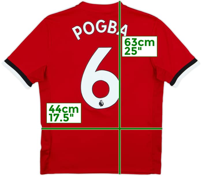 2017-18 Manchester United Home Shirt Pogba #6 - 6/10 - (L.Boys)