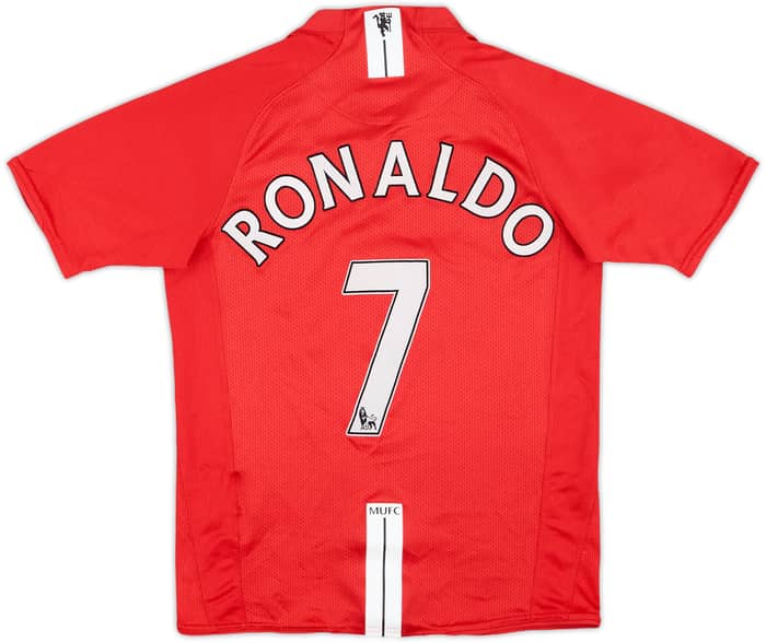 2007-09 Manchester United Home Shirt Ronaldo #7 - 8/10 - (M.Boys)