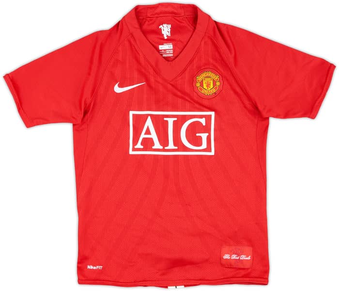 2007-09 Manchester United Home Shirt Ronaldo #7 - 8/10 - (M.Boys)