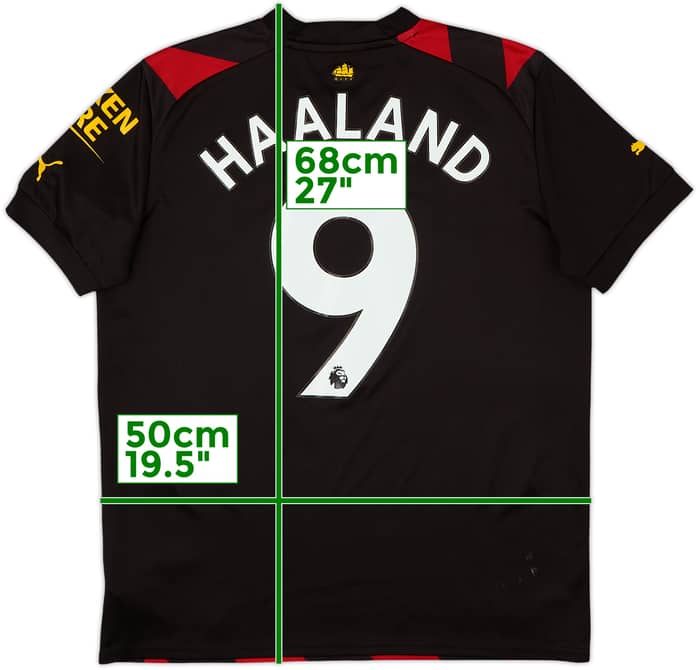 2022-23 Manchester City Away Shirt Haaland #9 - 8/10 - (XL.Boys)