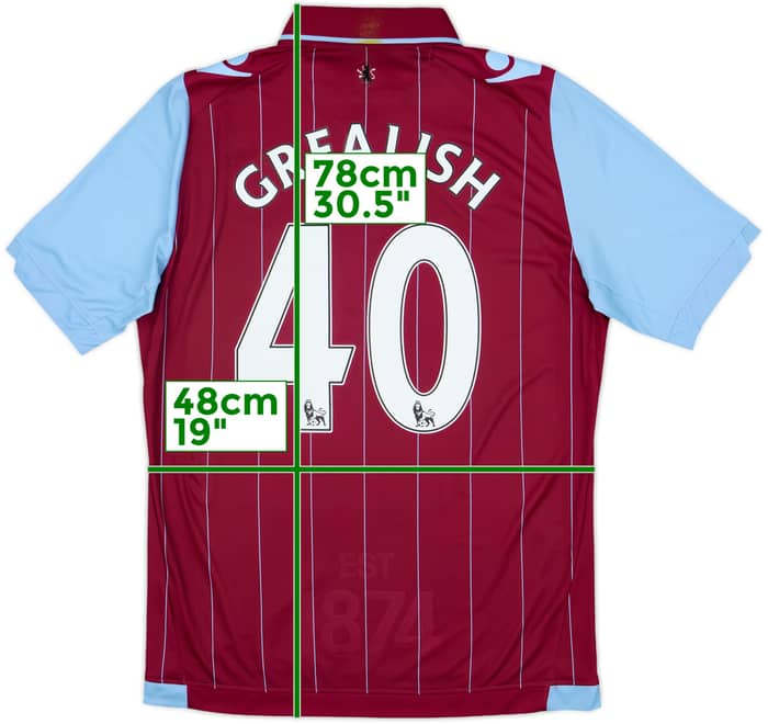 2014-15 Aston Villa Home Shirt Grealish #40 - 6/10 - (S)