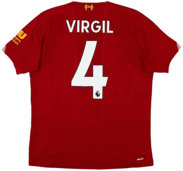 2019-20 Liverpool Home Shirt Virgil #4 - 7/10 - (XL.Boys)