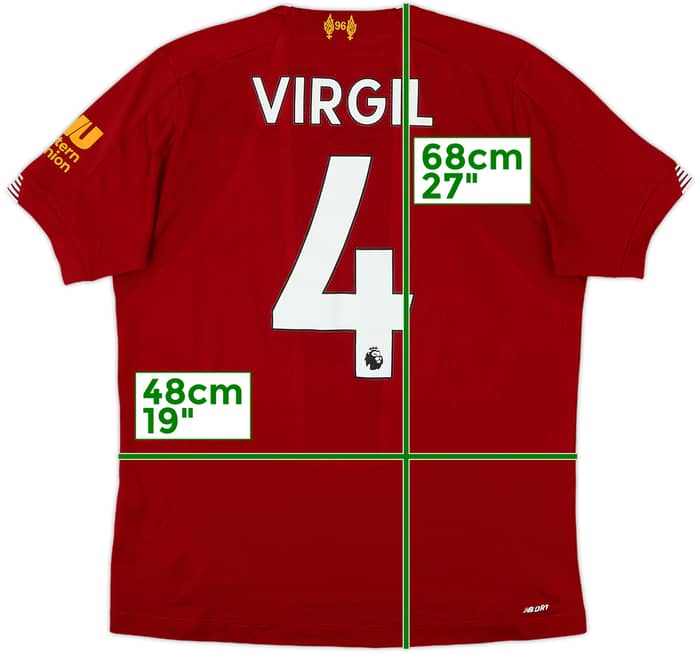 2019-20 Liverpool Home Shirt Virgil #4 - 7/10 - (XL.Boys)