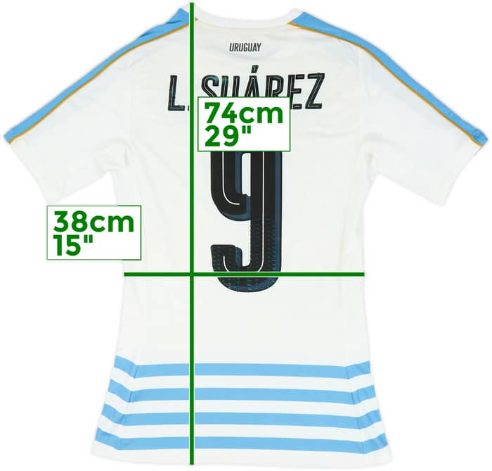 2016-17 Uruguay Authentic (ACTV Fit) Away Shirt Suarez #9 - 6/10 - (M)