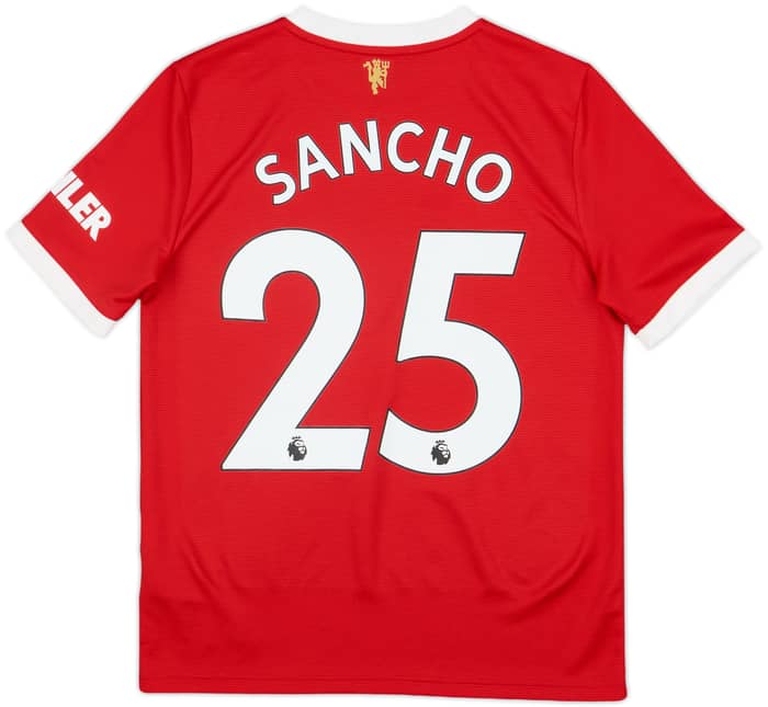2021-22 Manchester United Home Shirt Sancho #25 - 10/10 - (L.Boys)