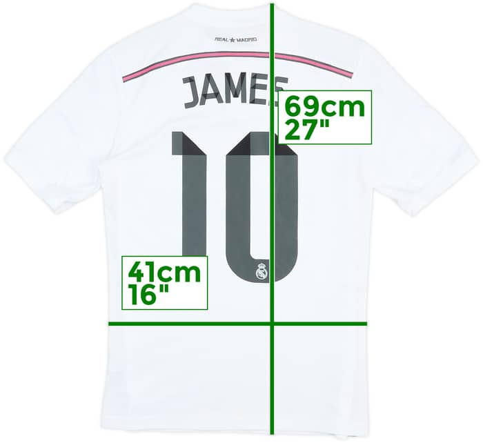 2014-15 Real Madrid Home Shirt James #10 - 8/10 - (XL.Boys)