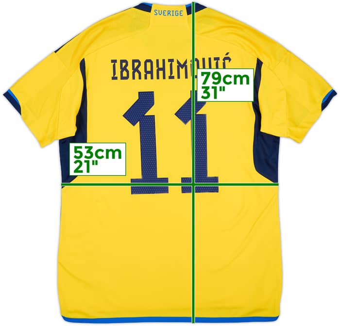 2022-23 Sweden Home Shirt Ibrahimovic #11 - 9/10 - (L)