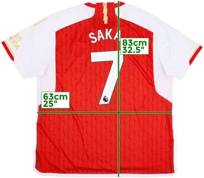 2023-24 Arsenal Home Shirt Saka #7 - 8/10 - (XL)