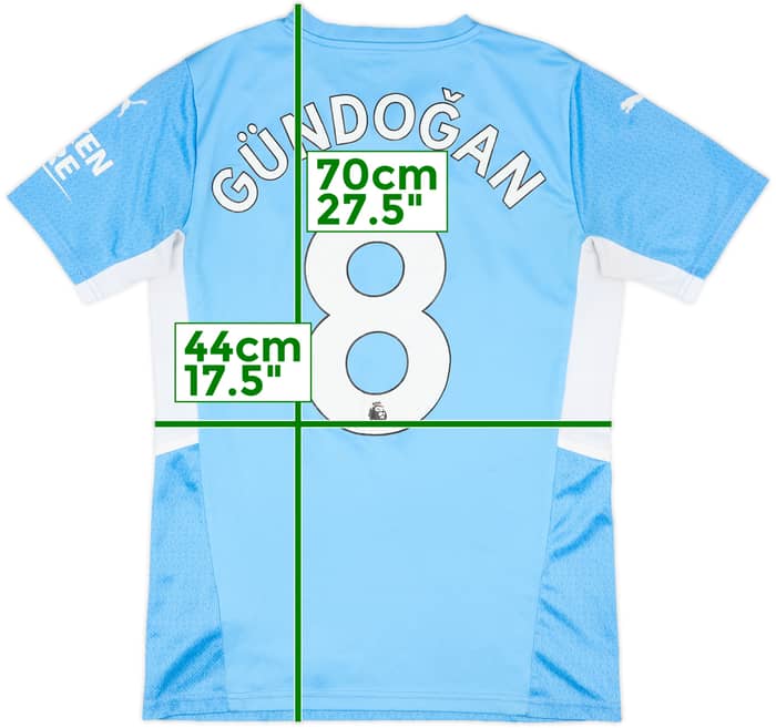 2021-22 Manchester City Home Shirt Gundogan #8 - 7/10 - (S)