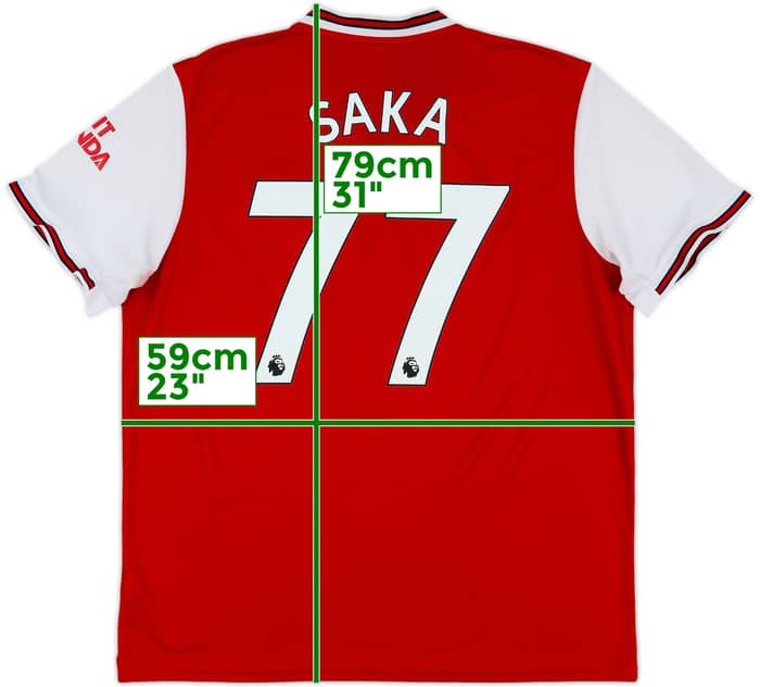 2019-20 Arsenal Home Shirt Saka #77 - 6/10 - (XL)