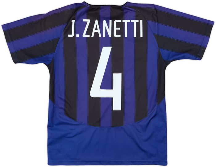 2003-04 Inter Milan Basic Home Shirt J.Zanetti #4 - 6/10 - (XL.Boys)