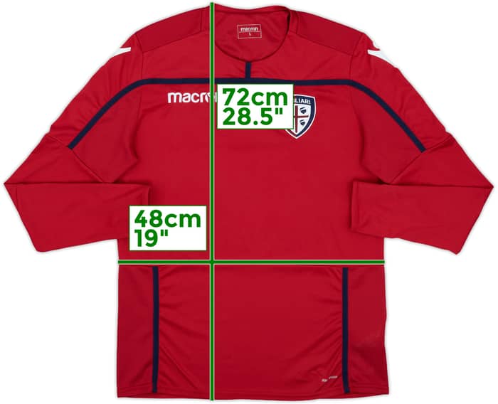 2018-19 Cagliari Macron Training L/S Shirt - 8/10 - (L)