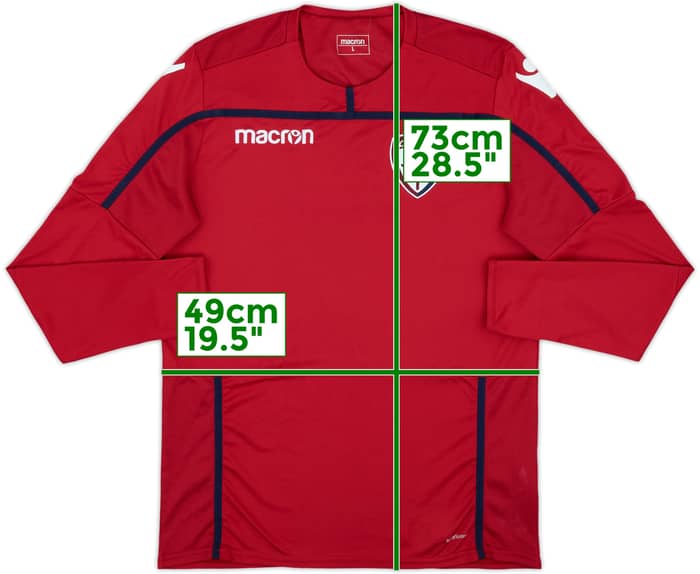 2018-19 Cagliari Macron Training L/S Shirt - 8/10 - (L)