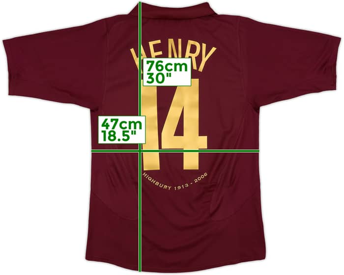2005-06 Arsenal Home Shirt Henry #14 - 8/10 - (S)