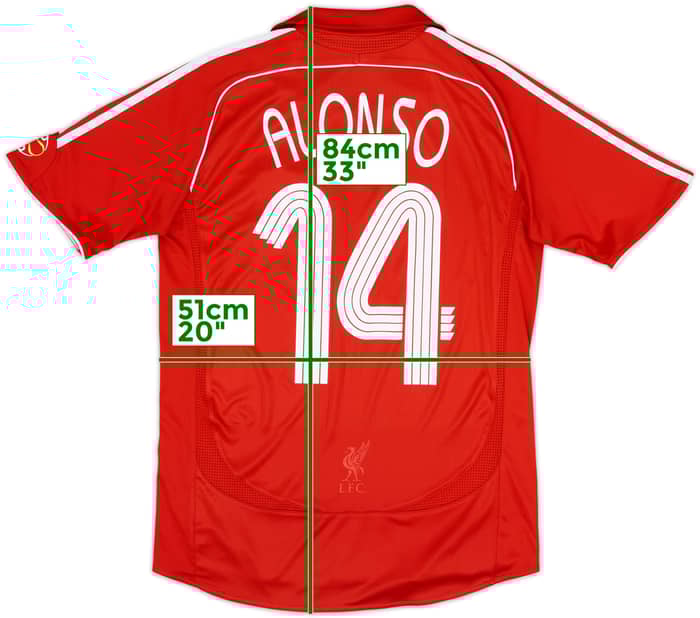 2006-08 Liverpool Home Shirt Alonso #14 - 6/10 - (S)