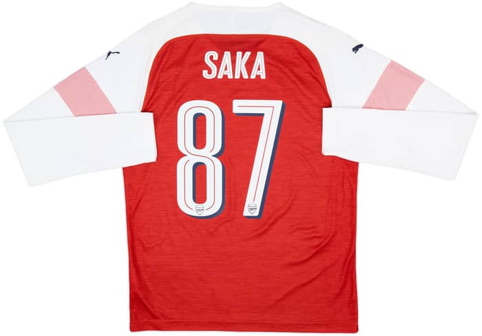 2018-19 Arsenal Home L/S Shirt Saka #87 - 10/10 - (M)