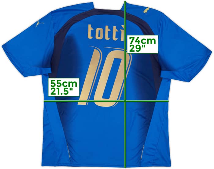 2006 Italy Basic Home Shirt Totti #10 - 7/10 - (L)