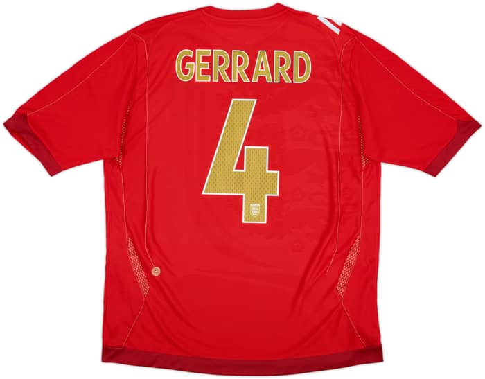 2006-08 England Away Shirt Gerrard #4 - 6/10 - (XL)