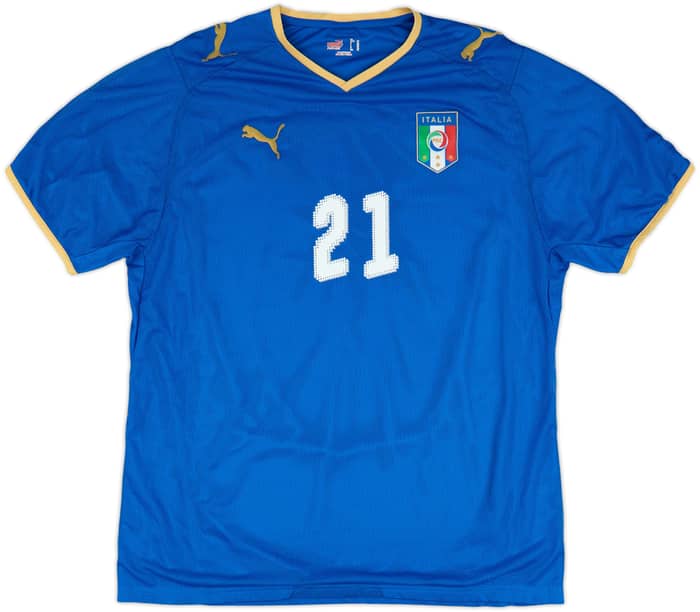 2007-08 Italy Home Shirt Pirlo #21 - 9/10 - (XL)