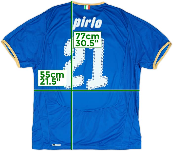2007-08 Italy Home Shirt Pirlo #21 - 9/10 - (XL)