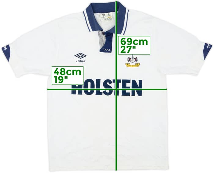 1991-93 Tottenham Home Shirt - 8/10 - (M)