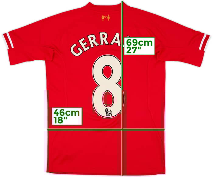 2013-14 Liverpool Home Shirt Gerrard #8 - 6/10 - (XL.Boys)