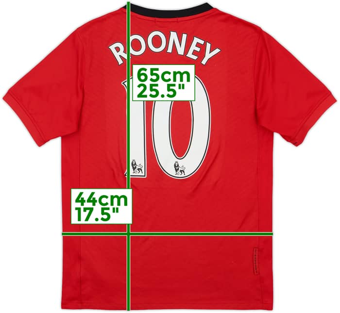 2009-10 Manchester United Home Shirt Rooney #10 - 8/10 - (L.Boys)