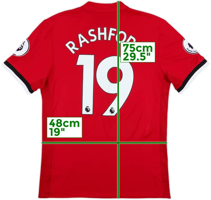 2017-18 Manchester United Home Shirt Rashford #19 - 8/10 - (M)