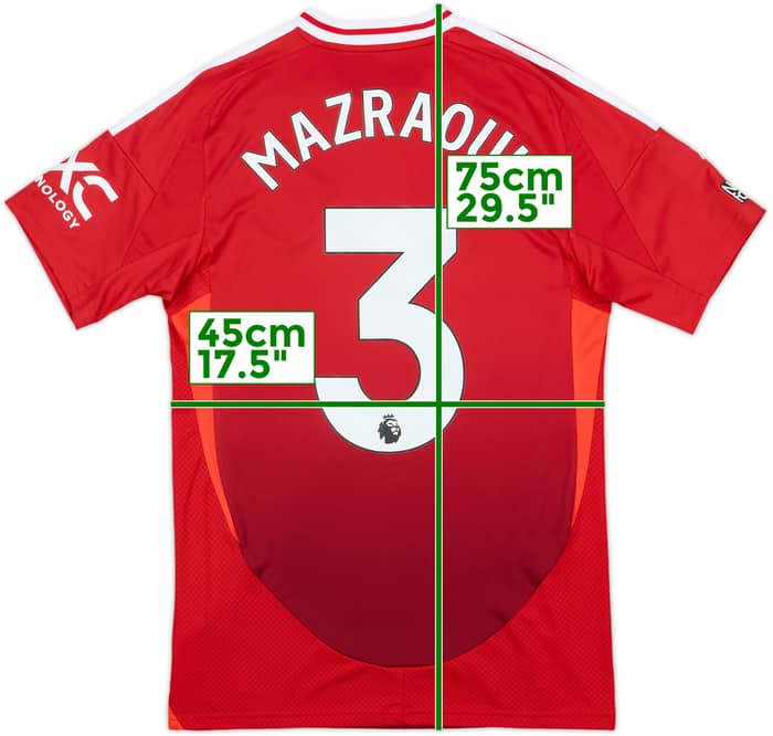 2024-25 Manchester United Home Shirt Mazraoui #3 - 9/10 - (S)