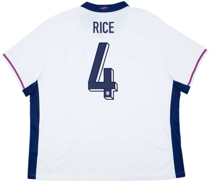 2024-25 England Home Shirt Rice #4 - 8/10 - (3XL)