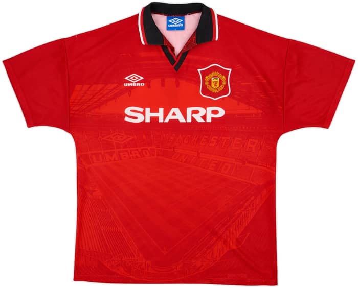 1994-96 Manchester United Home Shirt Beckham #24 - 9/10 - (L)