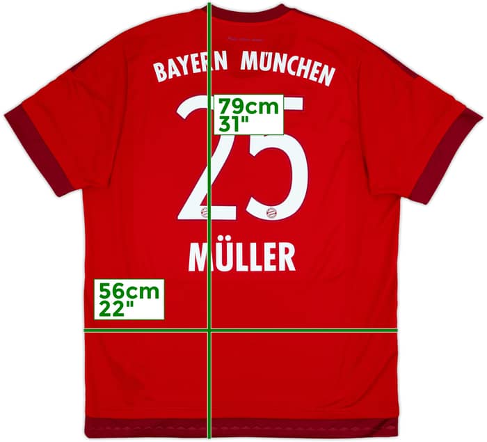 2015-16 Bayern Munich Home Shirt Muller #25 - 8/10 - (XL)